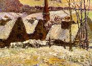 Paul Gauguin Breton Village in the Snow oil painting reproduction
